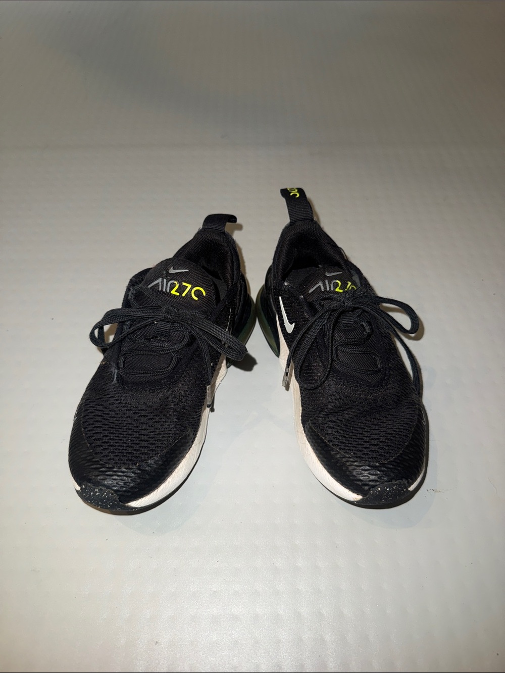 Nike Kids Black & White Air 270 Athletic Sneakers with Neon Accent